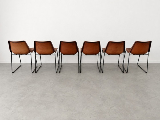 6x Soly Luna 'Giron' dining room chairs – Sol y Luna, Dining chairs, Leather, Metal (photo 3 of 5)