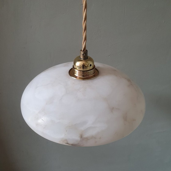 Lampada a sospensione vintage in alabastro - Art Déco - Metà secolo – Lampade a sospensione, Stone, Metal (photo 15 of 23)