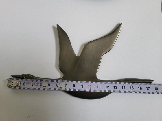 Image 1 of Mid century pewter wall birds (3)
