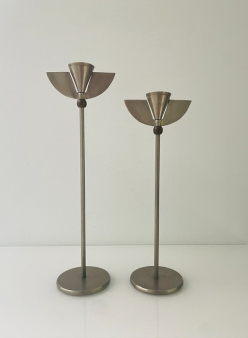 Candelabros estilo Memphis vintage – juego de 2
