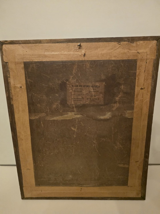 Antique watercolor (1898), Antwerp, F.A. Wärngren, Framed, Art, Glass, Paper, Beige (photo 14 of 15)