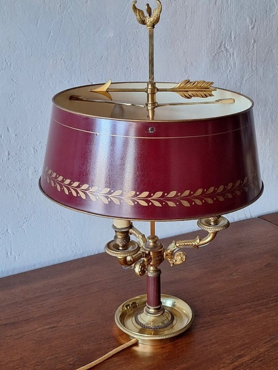 Image 1 of Lampe de table en laiton Maison Lucien Gau, style français milieu du siècle