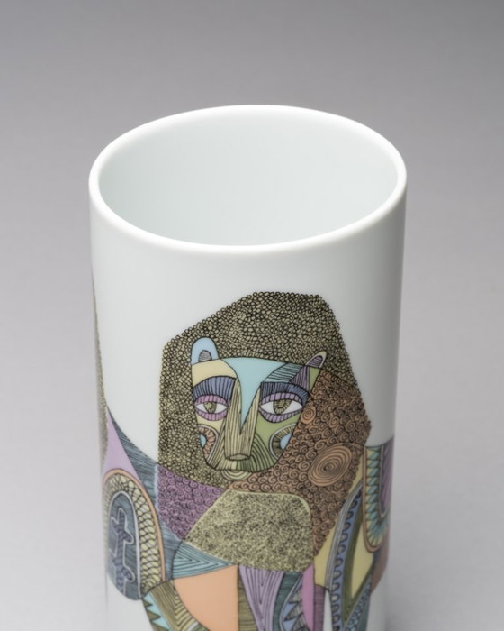 Image 1 of Rosenthal Studio-Line “Lions” Designer Vase Duo Cuno Fischer & Bjørn Wiinblad