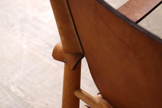Paire de Fauteuils Safari en Cuir Cognac Tressé, Danemark, années 1960 – Leather (photo 4 of 21)