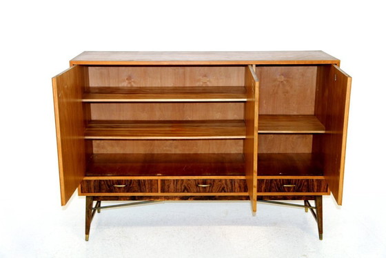 Scandinavisch Teakhouten Dressoir, Zweden, Jaren 50, Messing, Scandinavian (foto 3 van 8)