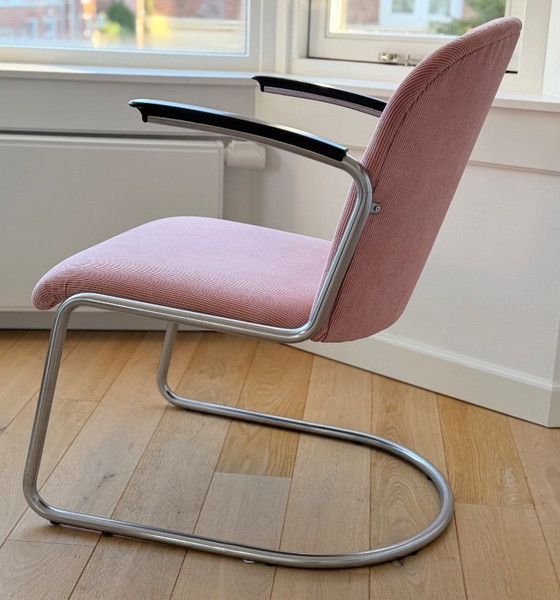 Fauteuil Vintage Gispen 413 en parfait état, Plastique, Textile, Noir (photo 4 sur 6)