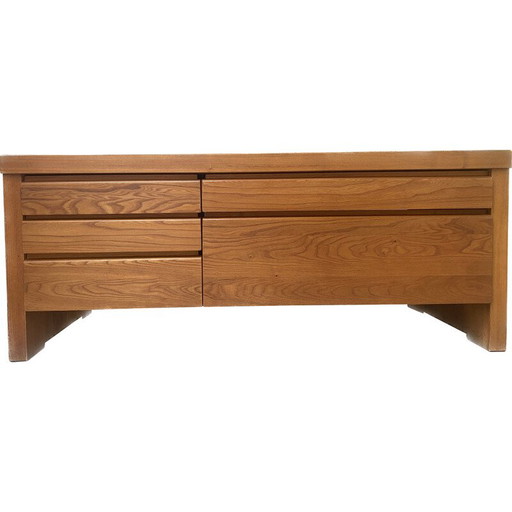 R14 vintage sideboard in solid elm by Pierre Chapo, 1971