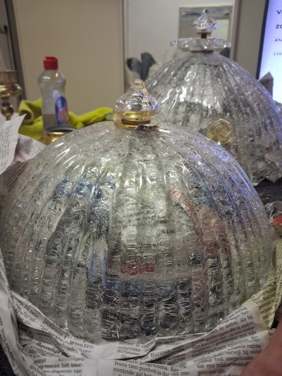 Image 1 of Duo Murano Plafonnières – Een Dans van Goud en Glas