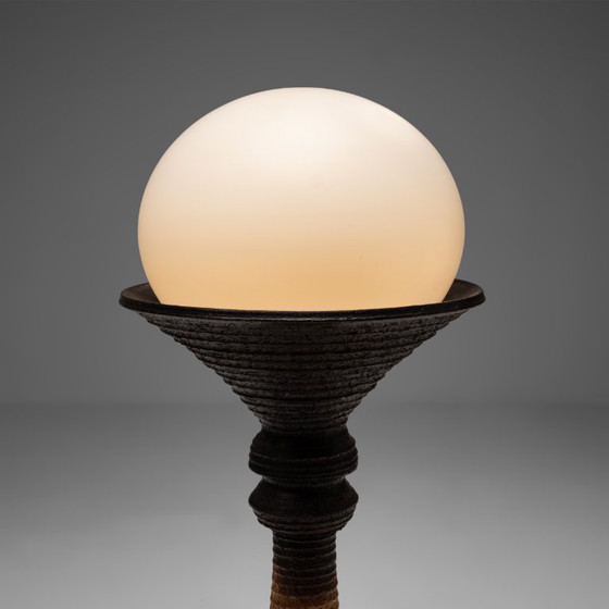 Large Earthy Ceramic Floor Lamp by Doria Leuchten, Germany, 1970s – Floor lights, Glass (photo 4 of 10)