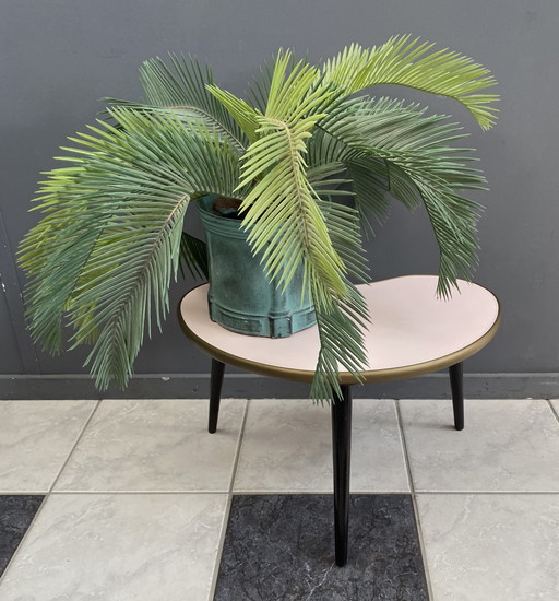 Pink Formica Kidney Shaped Plant/Side Table 1960s