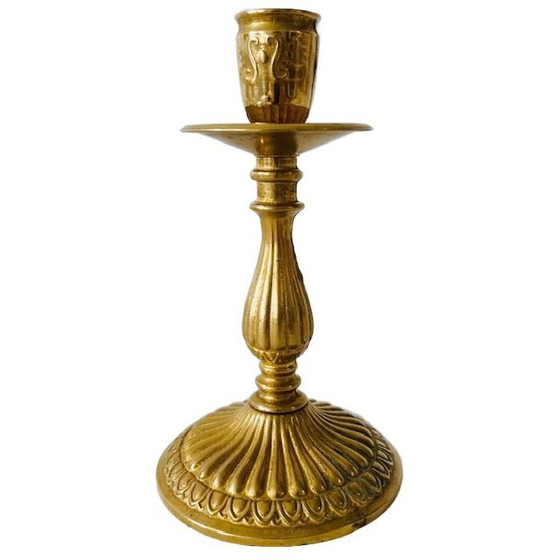 Image 1 of Vintage elegant brass gold candlestick