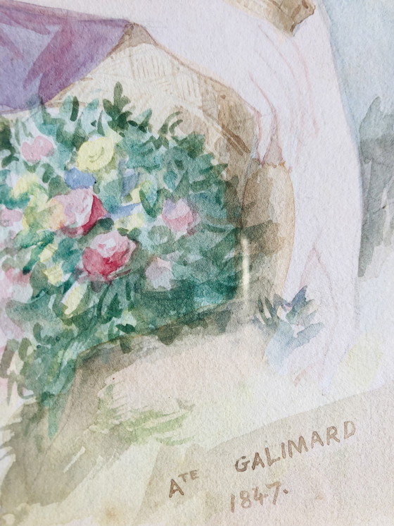 Image 1 of Ritratto ad acquerello di Auguste Galimard (1813-1880)