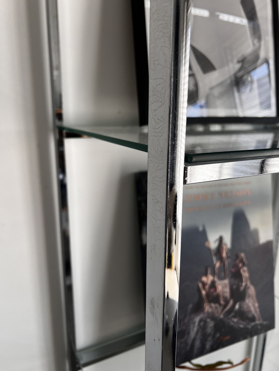 Image 1 of Mid - Century, Vintage Milo Baughman-Style Chrome Etagere / Display Shelf - Display Case Display case