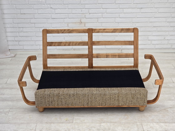 Image 1 of 1970s Danish 2-Seater Sofa, Original Condition, Furniture Wool, Bentwood