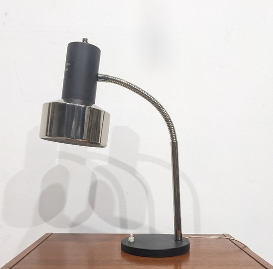Image 1 of Large black vintage desk lamp from the 1980s. 