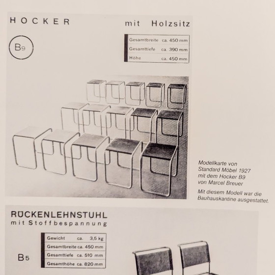 Image 1 of Taburete de cantina Bauhaus B 9 de Marcel Breuer, década de 1930