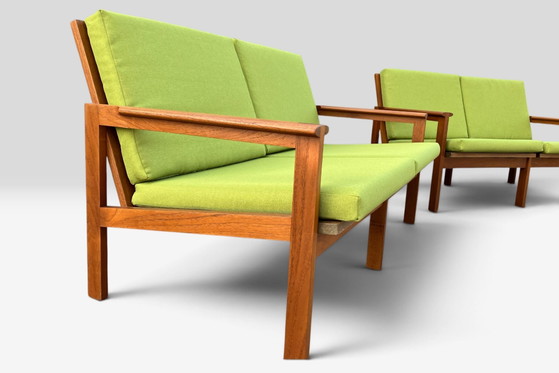 Illum Wikkelsø „Capella“ Set di 1 Poltrona e 2 Divani – Niels Eilersen – Anni '60 – Sofà, Legno, Tessile (photo 9 of 15)
