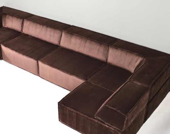 COR Trio Sectional Sofa in Chocolate Brown Velvet 1972 NEW UPHOLSTERY, Modular sofas, Retro (photo 6 of 19)