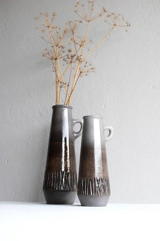 Image 1 of Mid-century modern art ceramic vases by Ingrid Atterberg for Upsala-Ekeby, 1970s, set of 2