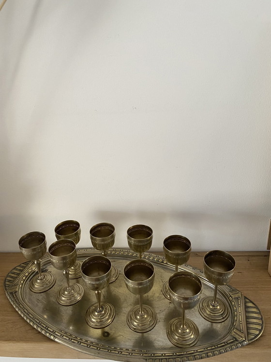 Image 1 of Bicchieri da vodka in acciaio antico