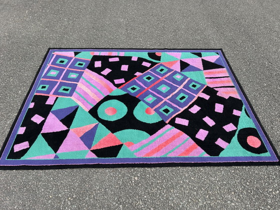 Image 1 of Tapis à poils courts style Memphis vintage des années 1980