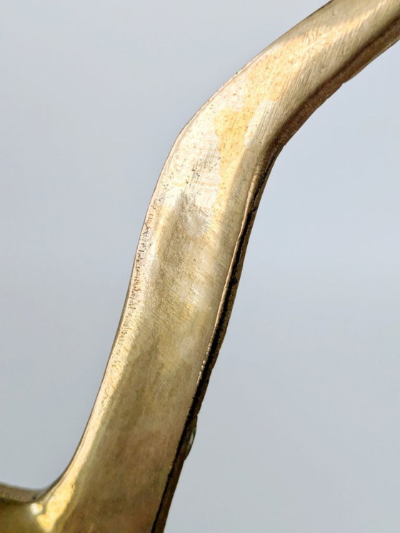 Image 1 of 2 uccelli volanti in ottone di metà secolo: arte murale scultorea minimalista degli anni '60