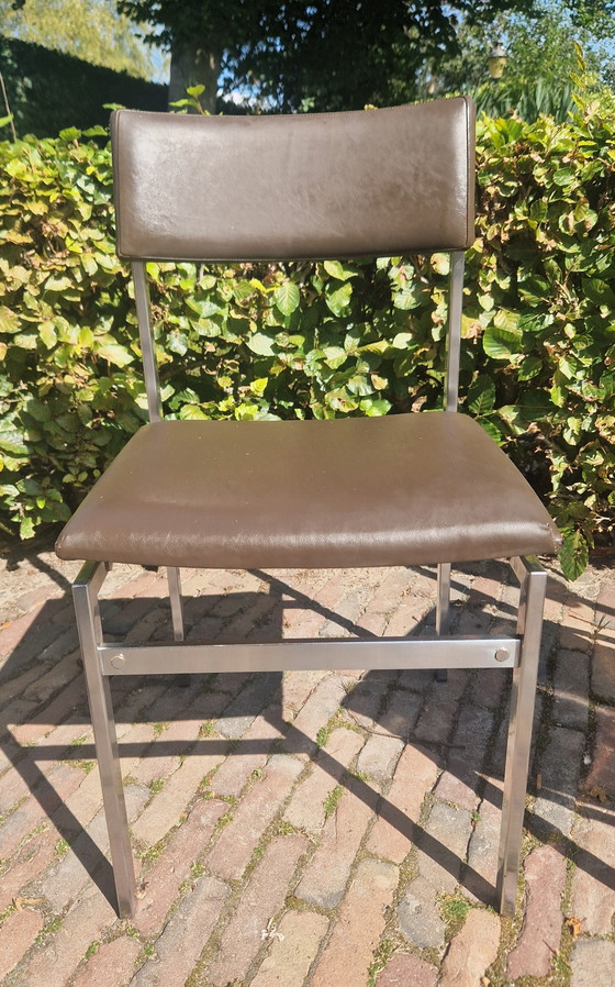 Image 1 of 4 eleganti sedie vintage con struttura tubolare cromata in condizioni originali