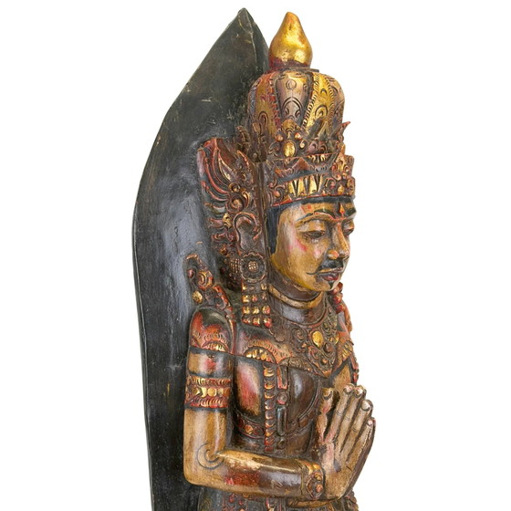 Antique Balinese Temple Statue – Añjali Mudra (Sembah) – c. 1890–1930 – 67.8 cm – Sculpture, Wood (photo 7 of 11)