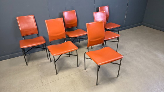 Image 1 of Ross Littlel voor Matteo Grassi set van 6 eetkamerstoelen, jaren 70