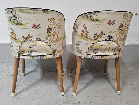 Image 1 of Set of 2 vintage Disney fairy tale children's chair Skai cover 1950s