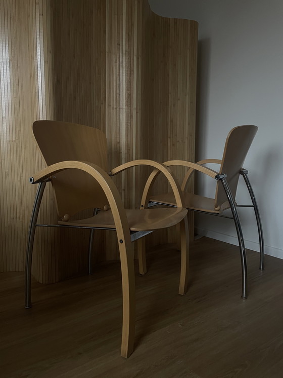 Image 1 of Set di 2 sedie vintage uniche - Design organico con forme scultoree