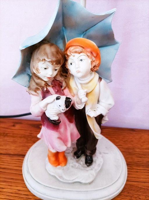 Tulip table lamp with figures