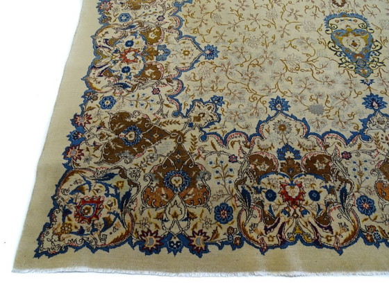 Image 1 of Exklusiver, halb antiker XXL-Keshan-Teppich – 428 x 318 cm – handgeknüpfter Perserteppich