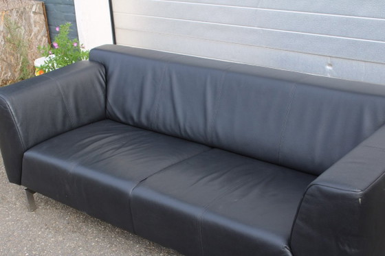 Rolf Benz Linea Sofa - Black Leather - Perfect Condition – 3-5 seaters (photo 4 of 5)