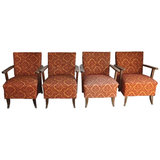 Sillones Mid-Century, años 50, Juego de 4