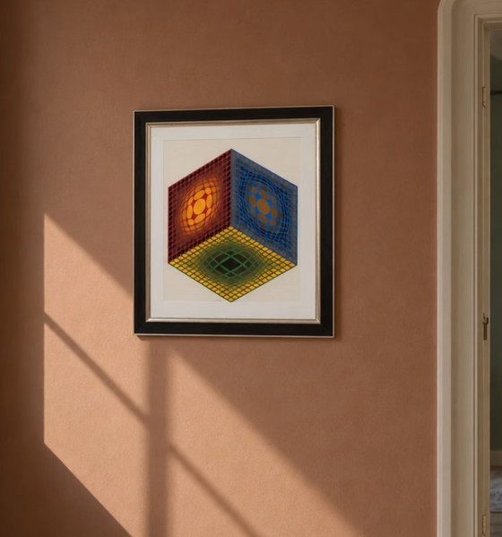 - Victor Vasarely « ST » Serigrafia a colori, 1968, firmata, – Litografie e stampe, Carta (photo 5 of 5)