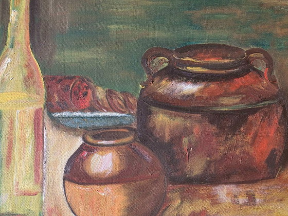 Dipinto a Olio Rame Pentola Cucina Rustica - 1962 – Dipinti e disegni, Tela (photo 10 of 13)