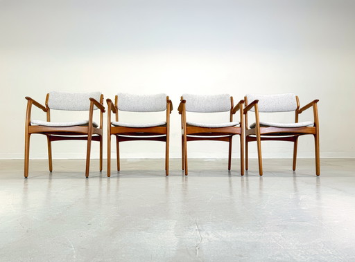 Set of 4 Midcentury armchairs O.D. Møbler Erik Buch chair teak