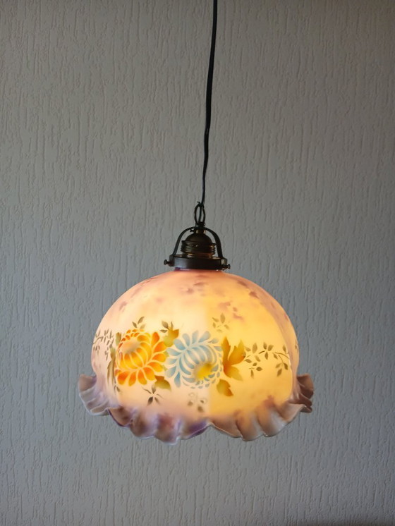 Image 1 of Art Deco Pendant Lamp – Opaline Glass - Vintage