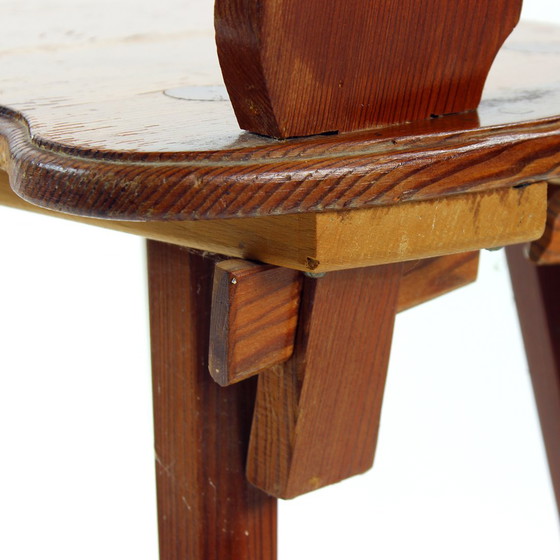 Image 1 of Folk Style Dining Chair In Wood, Czechoslovakia 1973