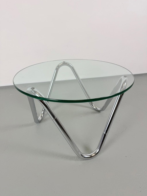 Minimalist Chrome & Glass Coffee Table