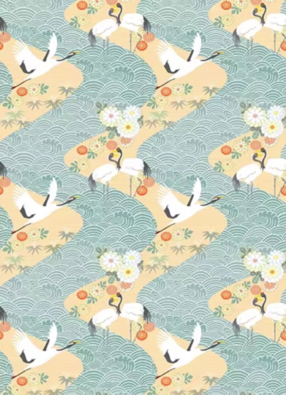 Image 1 of Papier peint adhésif en vinyle avec grues