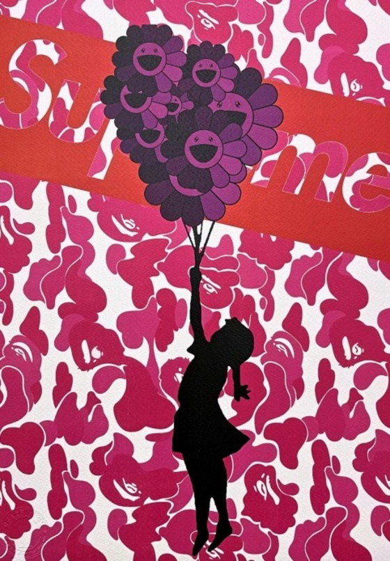 Image 1 of Death NYC - Ragazza con palloncino rosa di Murakami - Edizione limitata con certificato