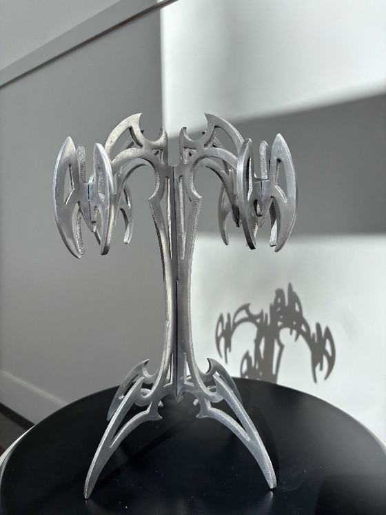 Image 1 of Unusual metal design candle holder - Goth - Cyber Gothic - Y2K