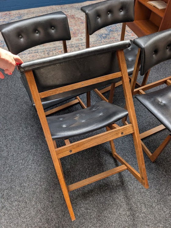 4x sedie in palissandro, Henning Sørensen per Danex, anni '60 – Sedie da pranzo, Leather, Wood (photo 5 of 6)
