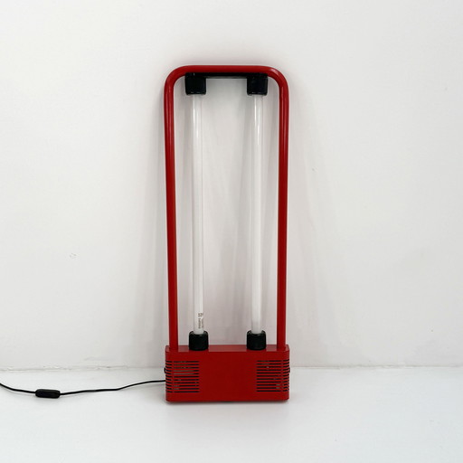 Red Double Neon Lamp by Gian N. Gigante for Zerbetto, 1980s