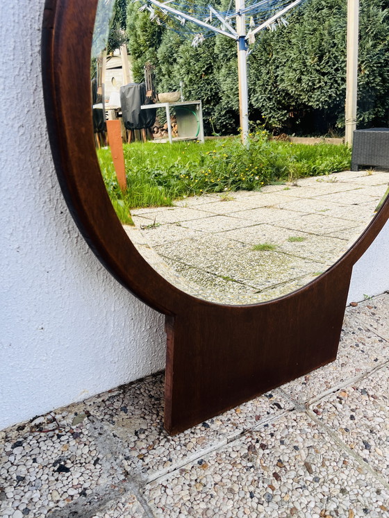 Image 1 of Miroir biseauté rond en bois
