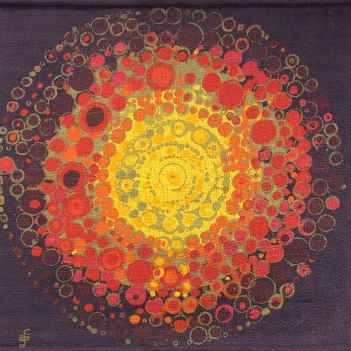 Hans Jurgen Schöbel - Södahl, Denmark - screen print on woven jute - 1960s