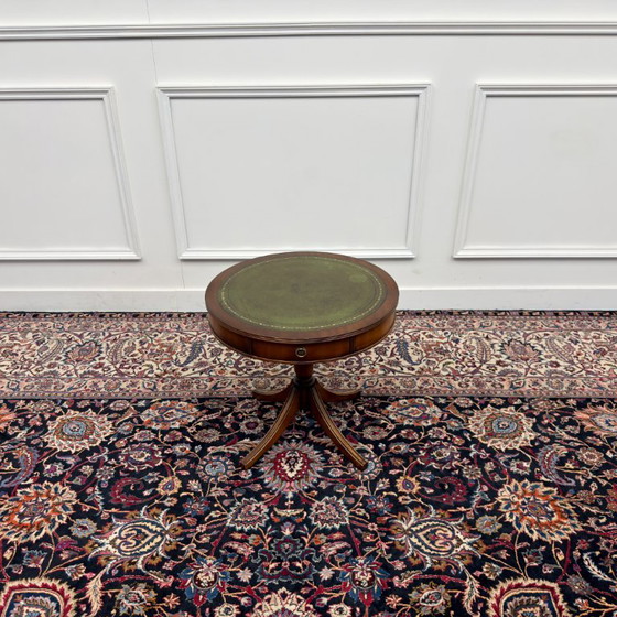 Tavolino inglese classico con pelle verde – Tavolini, Legno (photo 3 of 7)