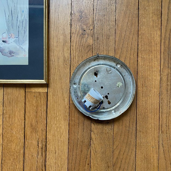 Image 1 of Vintage wall sconce in antique glass, square ceiling light, 23 cm